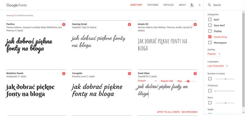 Zmiana rozmiaru czcionki Google