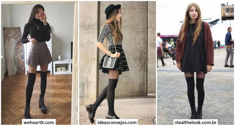 Stylowy look z zakolanówkami